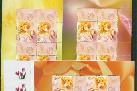 Australia-2003-Weddings-Gold-5x-Booklet-Panes-ex-Prestige-Booklet-PB11-MUH-lot34154