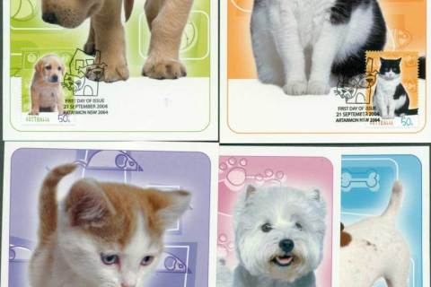 Australia-2004-Cats-Dogs-Maxi-cards-Lot28079