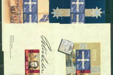 Australia-2004-Eureka-Stockade-4x-Booklet-Panes-ex-Prestige-Booklet-PB36-MUH-lot34166