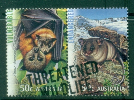 Australia-2007-Endangered-Animals-Flying-Fox-Possum-pair-FU