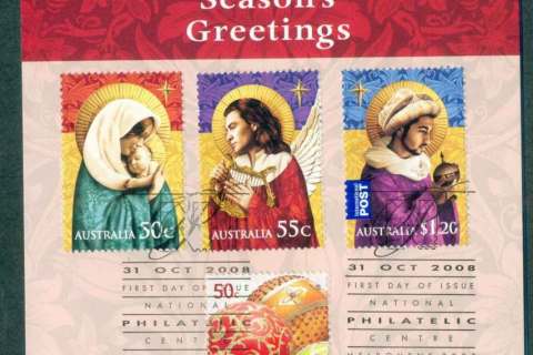 Australia-2008-Xmas-Philatelic-card-FDC-lot50582