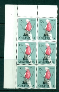 Australia-1966-68-15c-Galah-TL-Corner-Blk-6-MUH-Lot26941