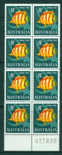 Australia-1966-70-8c-Coral-Fish-Sheet-Blk-8-MUH-Lot29678