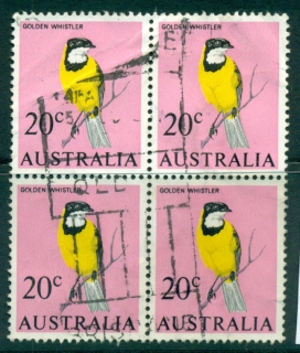 Australia-1966-71-20c-Golden-Whistler-Blk-4-FU-lot34388