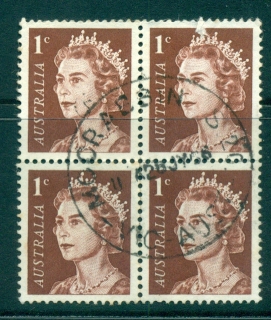 Australia-1966-QEII-1c-red-brown-Blk-4-FU-lot34471