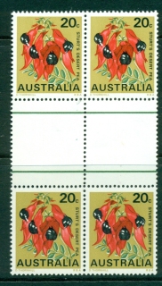 Australia-1968-71-20c-Sturts-Desert-Pea-Gutter-Blk-4-MUH-Lot29694