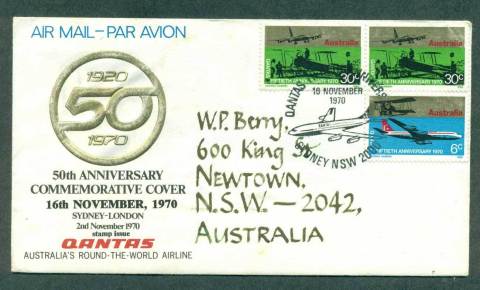 Australia-1970-50th-Anniv-QANTAS-Sydney-London-Flight-23-Nov-67-lot42666