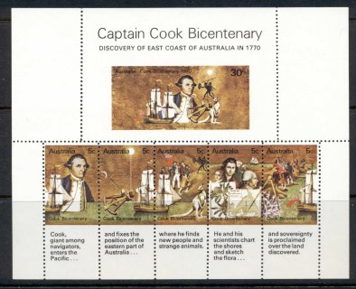 Australia-1970-Capt-Cook-Bicentenary-Private-perforation-MS-MUH