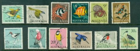 Australia-1966-70-QEII-Definitive-Birds-Fish-FU