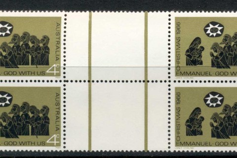Australia-1966-Xmas-gutter-blk4-MUH