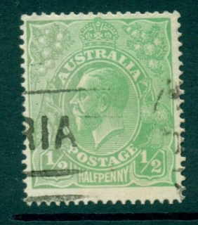 Australia-KGV-Head-½d-Green-Single-Wmk-FU-lot21799