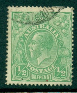 Australia-KGV-Head-½d-Green-Single-Wmk-FU-lot24895