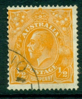 Australia-KGV-Head-½d-Orange-C-of-A-Wmk-FU-lot21885