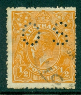 Australia-KGV-Head-½d-Orange-Single-Wmk-Perf-OS-FU-lot21910