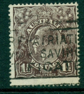 Australia-KGV-Head-1½d-Black-Brown-Large-Multi-Wmk-FU-lot21816