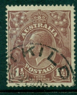 Australia-KGV-Head-1½d-Brown-Single-Wmk-FU-lot21823