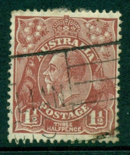 Australia-KGV-Head-1½d-Brown-Small-Multi-Wmk-Perf-135x12-jpg-5-FU-lot25009