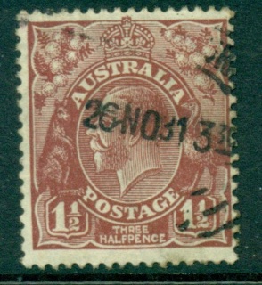 Australia-KGV-Head-1½d-Brown-Small-Multi-Wmk-Perf-135x12-jpg-5-FU-lot25010