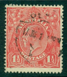 Australia-KGV-Head-1½d-Red-Single-Wmk-FU-lot24963