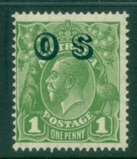 Australia-KGV-Head-1d-Green-C-of-A-Wmk-Opt-OS-MH