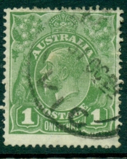 Australia-KGV-Head-1d-Green-Large-Multi-Wmk-FU-lot21828