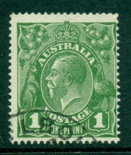 Australia-KGV-Head-1d-Green-Single-Wmk-FU-lot21825