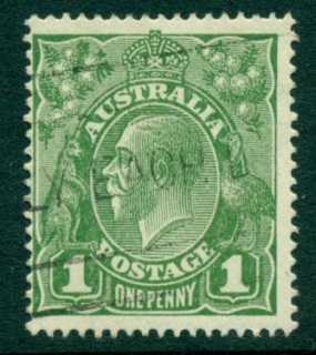 Australia-KGV-Head-1d-Green-Single-Wmk-FU-lot24960