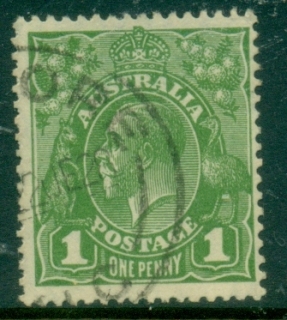 Australia-KGV-Head-1d-Green-Small-Multi-Wmk-Perf-13-5x12-5-FU