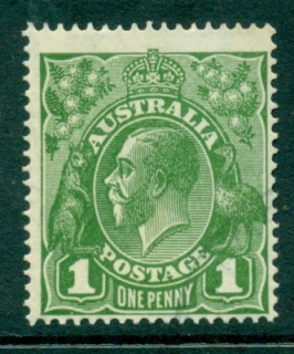 Australia-KGV-Head-1d-Green-Small-Multi-Wmk-Perf-14-FU-lot21831