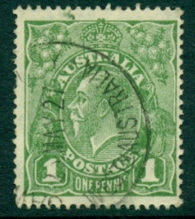 Australia-KGV-Head-1d-Green-Small-Multi-Wmk-Perf-14-FU-lot24982