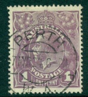 Australia-KGV-Head-1d-Violet-Single-Wmk-FU-lot24945