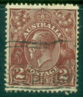 Australia-KGV-Head-2d-Brown-Small-Multi-Wmk-Perf-13-5-x-12-5-FU