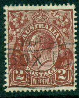 Australia-KGV-Head-2d-Brown-Small-Multi-Wmk-Perf-135x12-jpg-5-FU-lot25024