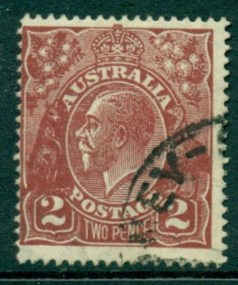 Australia-KGV-Head-2d-Red-Brown-Die-1-Small-Multi-Wmk-Perf-14-FU-lot24988