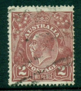 Australia-KGV-Head-2d-Red-Brown-Single-Wmk-FU-lot21853