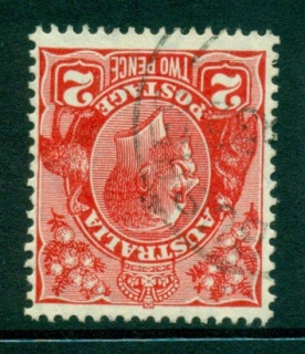 Australia-KGV-Head-2d-Red-C-of-A-Wmk-INV-FU-lot25116