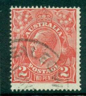 Australia-KGV-Head-2d-Red-Single-Wmk-FU-lot21850