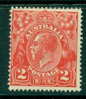 Australia-KGV-Head-2d-Red-Single-Wmk-MH-lot24941