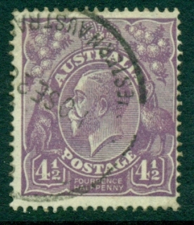 Australia-KGV-Head-4½d-Violet-Single-Wmk-FU-lot21766