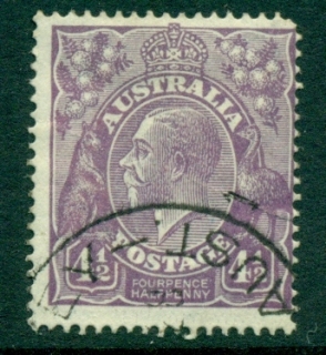 Australia-KGV-Head-4½d-Violet-Single-Wmk-FU-lot21770