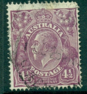 Australia-KGV-Head-4½d-Violet-Small-Multi-Wmk-Perf-14-FU-lot21759