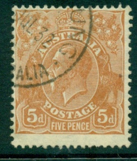 Australia-KGV-Head-5d-Liht-Orane-Brown-Small-Multi-Wmk-Perf-135x12-jpg-5-FU-lot25060