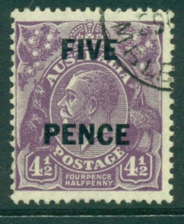 Australia-KGV-Head-5d-on-4½d-Violet-Small-Multi-Wmk-Perf-135x12-jpg-5-FU-lot25079