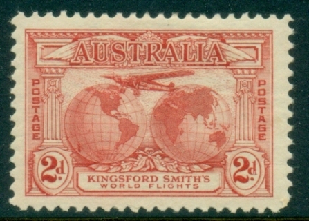 Australia-1931-Kingsford-Smith-Trans-Oceanic-Flights-2d-dull-red-MLH