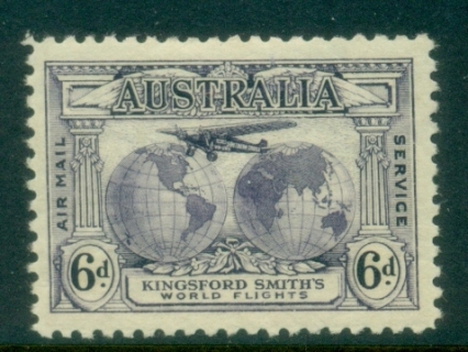 Australia-1931-Kingsford-Smith-Trans-Oceanic-Flights-6d-grey-violet-MLH