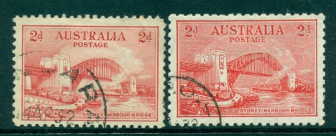 Australia-1932-2d-Harbour-Bridge-Recess-Letterpress-FU-lot34723