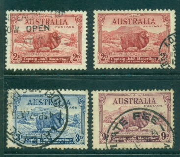 Australia-1934-Macarthur-both-2d-FU-lot34730