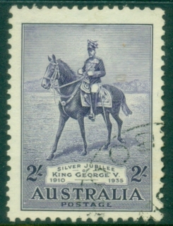 Australia-1935-KGV-Silver-Jubilee-2sh-violet-FU