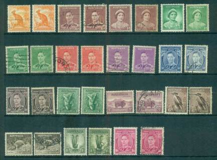 Australia-1937-46-Assorted-definitives-Perfs-not-checked