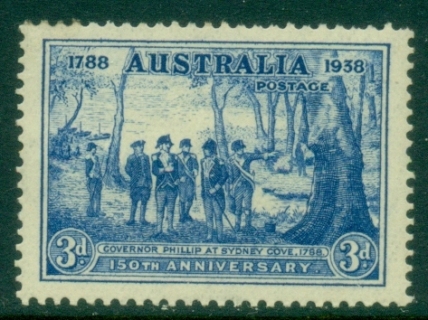 Australia-1937-New-South-Wales-150th-Anniversary-3d-ultramarine-MLH